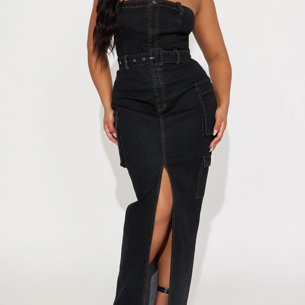 Long denim hottie dress